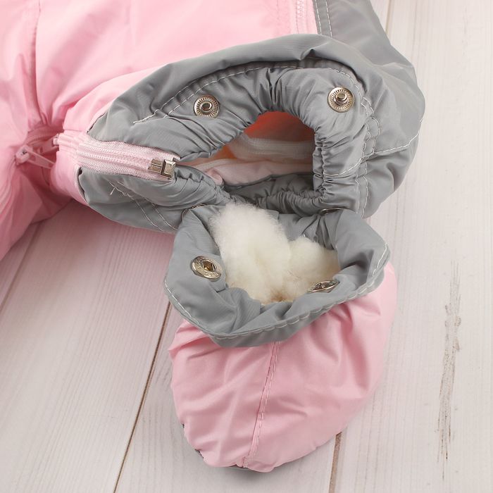 Комбинезон-трансформер меховой "Кроха", рост 86 см, цвет розовый 13256_М