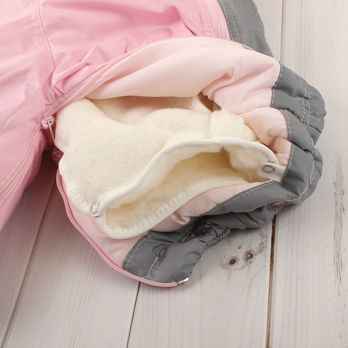 Комбинезон-трансформер меховой "Кроха", рост 86 см, цвет розовый 13256_М