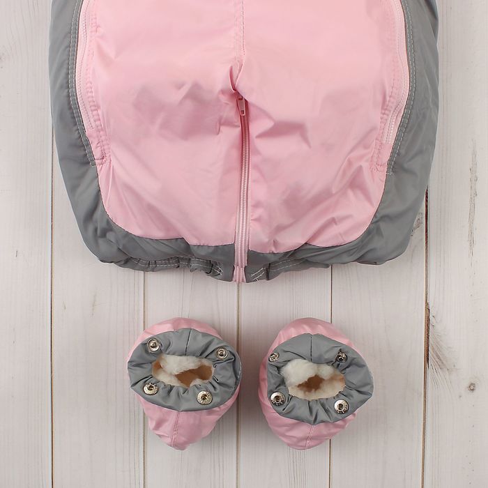 Комбинезон-трансформер меховой "Кроха", рост 86 см, цвет розовый 13256_М