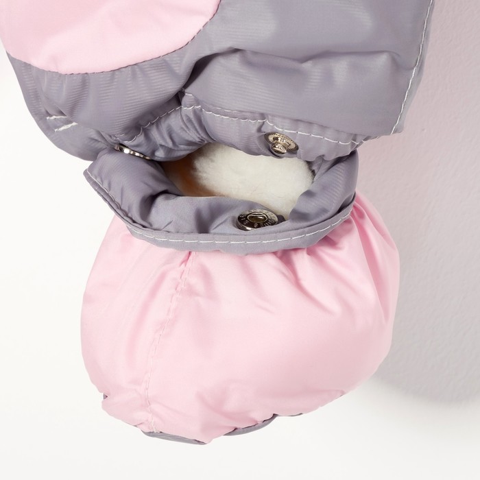 Комбинезон-трансформер меховой "Кроха", рост 86 см, цвет розовый 13256_М