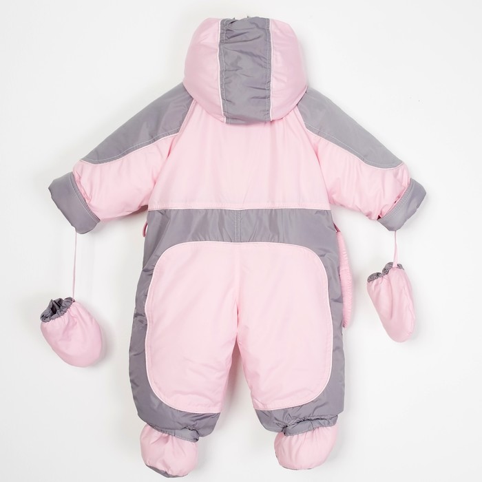 Комбинезон-трансформер меховой "Кроха", рост 86 см, цвет розовый 13256_М