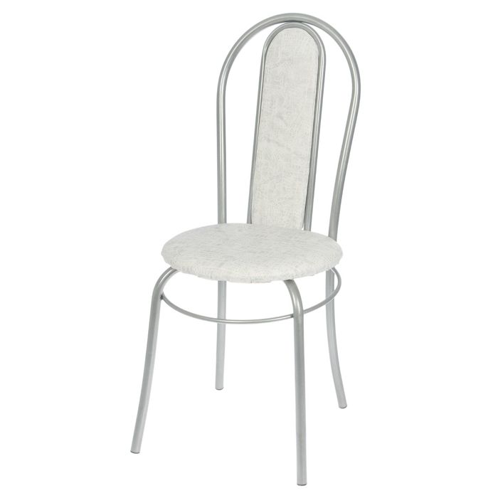 Стул "Венский" на хроме, цвет белый мрамор