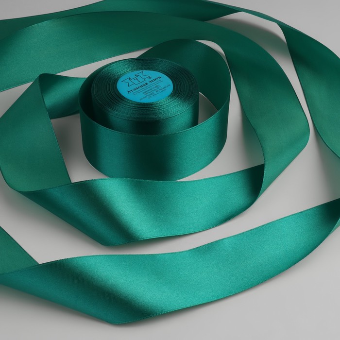 Лента атласная, 50мм, 33±2м, №016, цвет изумруд