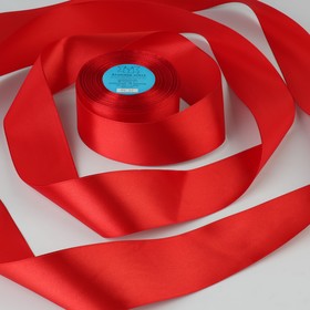 Лента атласная, 50 мм × 33 ± 2 м, цвет красный №026