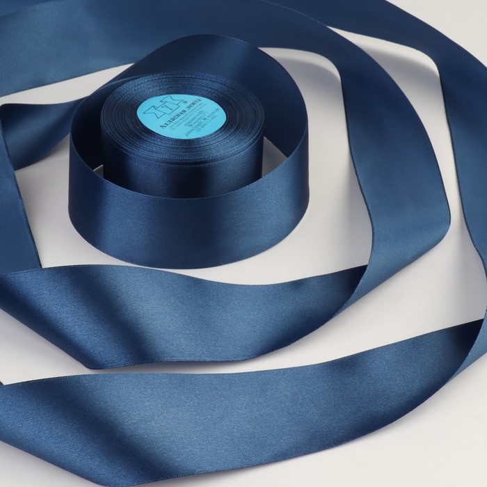 Лента атласная, 50мм, 33±2м, №038, цвет тёмно-синий