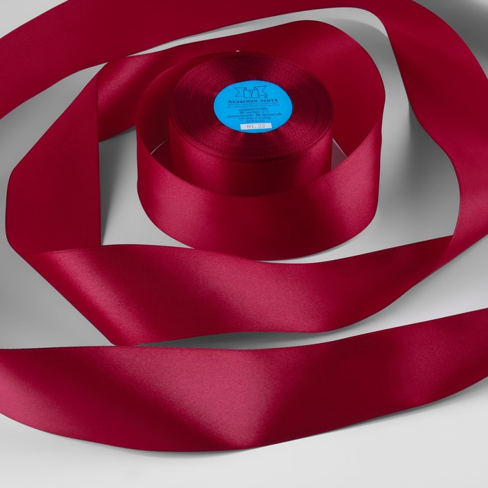 Лента атласная, 50мм, 33±2м, №076, цвет светло-вишневый