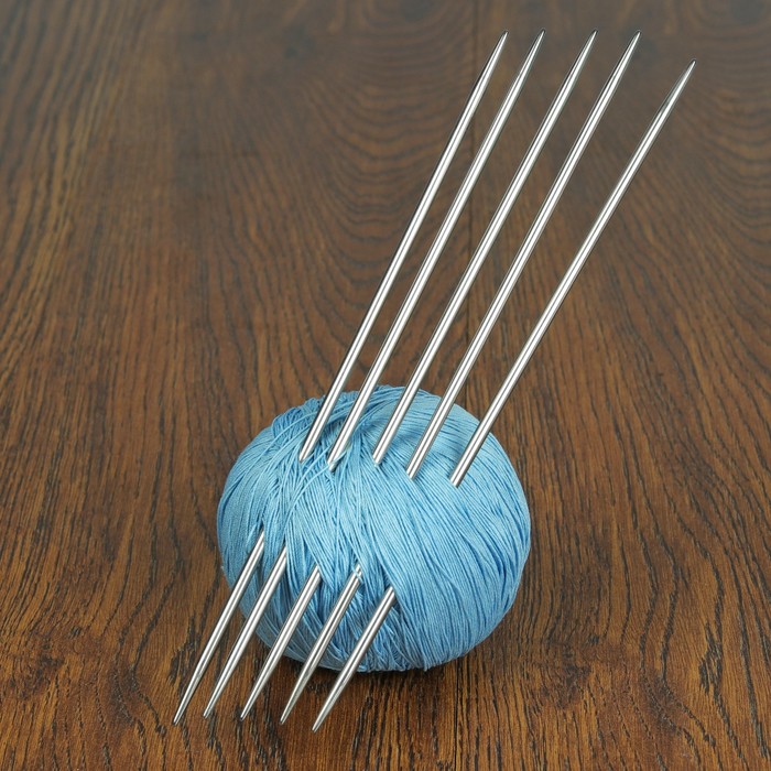 Спицы для вязания чулочные, d=3,5мм, 20см, 5шт