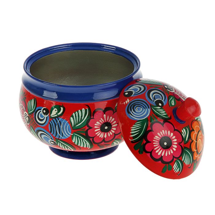 Сахарница, 15 × 12 см, городецкая роспись, микс