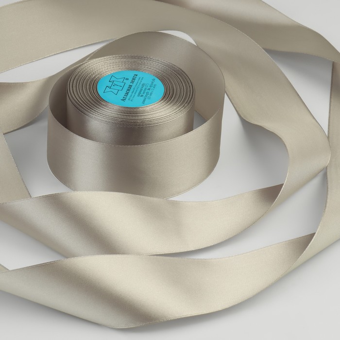 Лента атласная, 50мм, 33±2м, №003, цвет светло-серый