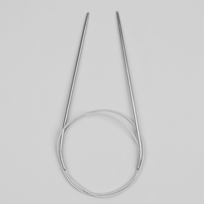 Спицы для вязания, круговые с металлической леской, d=2,5мм, 80см