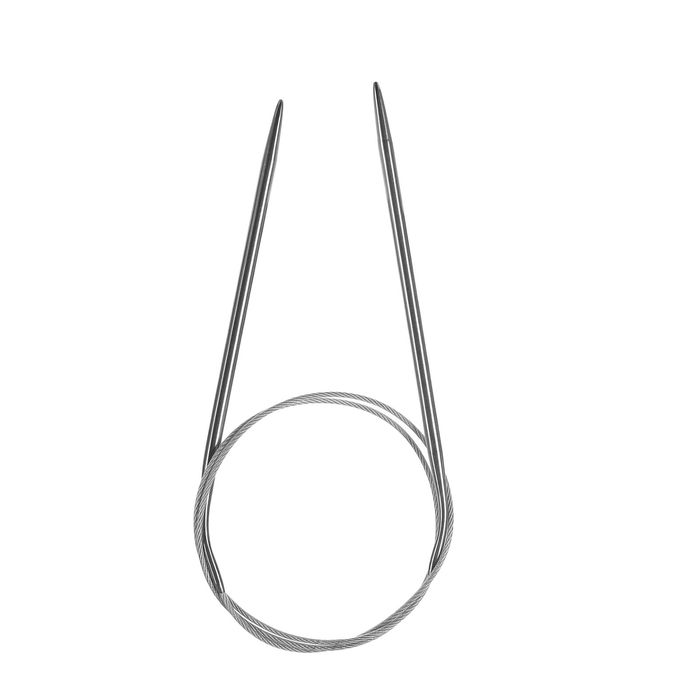 Спицы для вязания, круговые, с металлической леской, d=4,5мм, 80см
