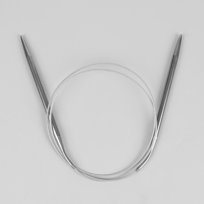 Спицы для вязания, круговые, с металлической леской, d=7мм, 100см