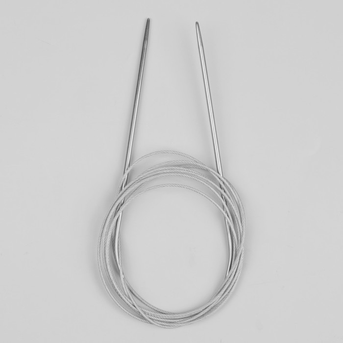 Спицы для вязания, круговые, с металлической леской, d=3мм, 200см