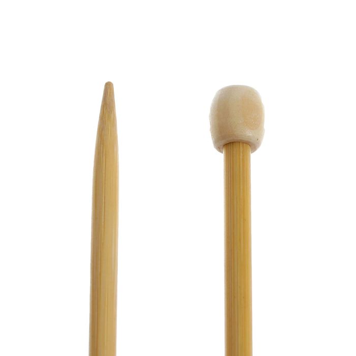 Спицы для вязания, прямые, наконечник, d=5,5мм, 35см, 2шт