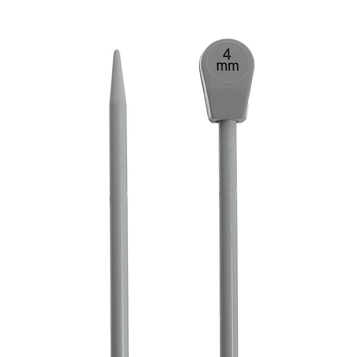 Спицы для вязания, прямые, наконечник, d=4мм, 35см, 2шт