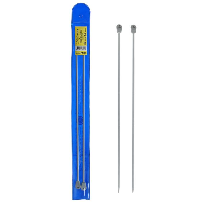 Спицы для вязания, прямые, наконечник, d=4мм, 35см, 2шт