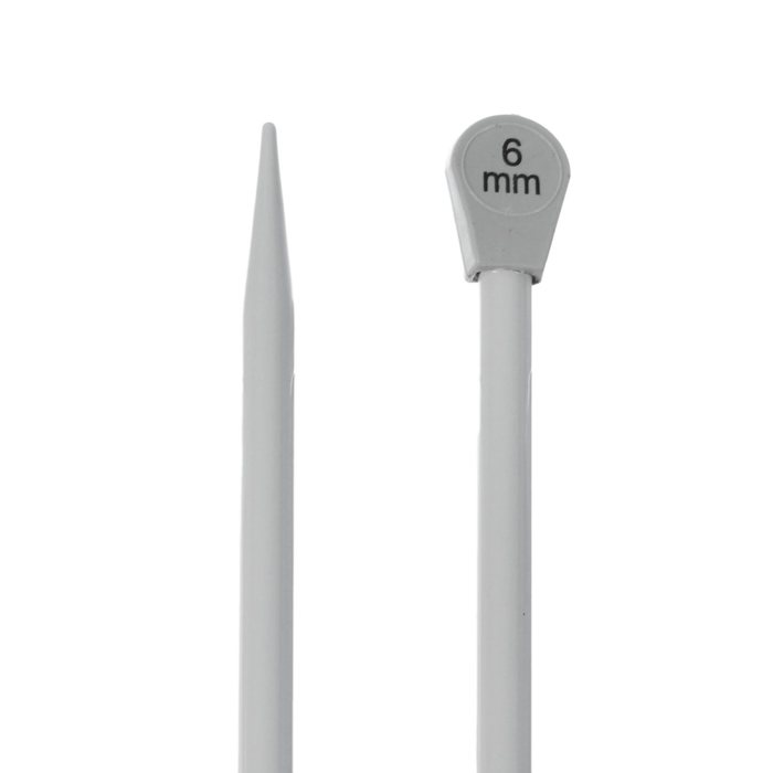 Спицы для вязания, прямые, наконечник, d=6мм, 35см, 2шт