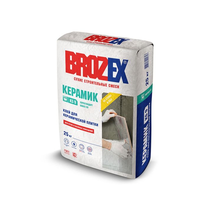 Клей для плитки Brozex КС- 9 "Керамик", 25 кг