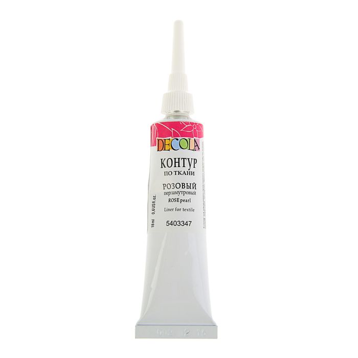 Контур для ткани акрил Pearl 18 мл ЗХК Decola 5403347 Розовый перламутровый