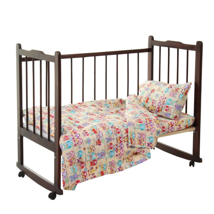 Детское постельное бельё "Совушки", цвет бежевый (арт. 10030)