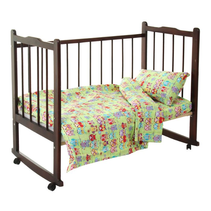 Детское постельное бельё "Совушки", цвет салатовый (арт. 10030)