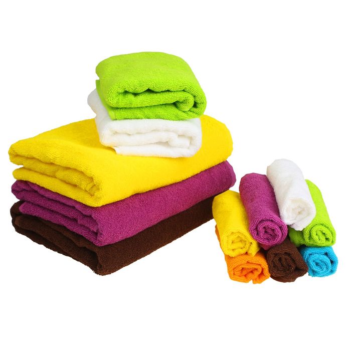 Полотенце махровое "Экономь и Я" 70*130 см зелёное яблоко, 100% хлопок, 340 г/м2