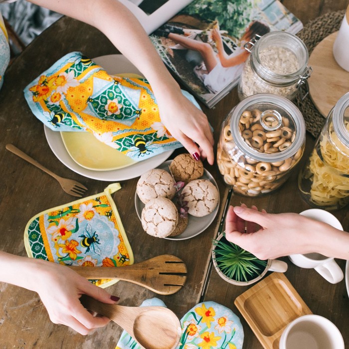 Салфетка "Доляна" Нарциссы (вид 2), 30х30 см, рогожка 162 г/м2