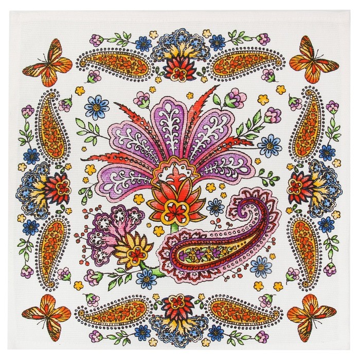 Салфетка "Доляна" Пейсли (вид 2), 30 х 30 см, рогожка 162 г/м²