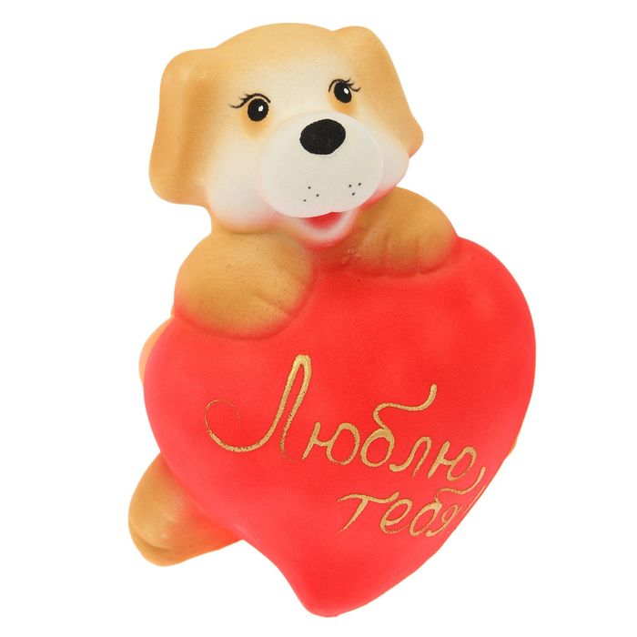 Копилка "Собачка с сердцем" флок, микс