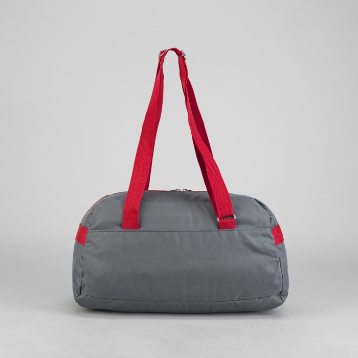Сумка спортивная на молнии, 1 отдел, наружный карман, регулируемые ручки, цвет серый/красный