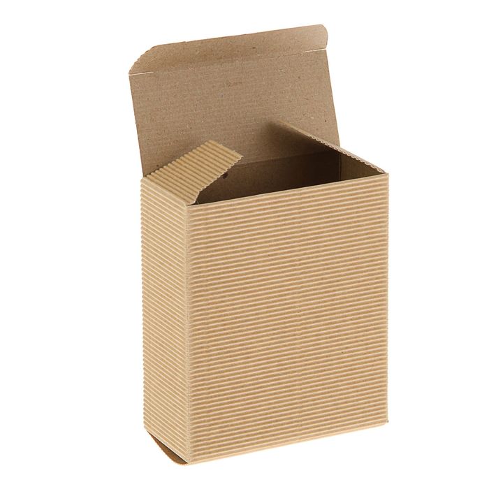 Коробка крафт из рифлёного картона, 13 х 11 х 5 см