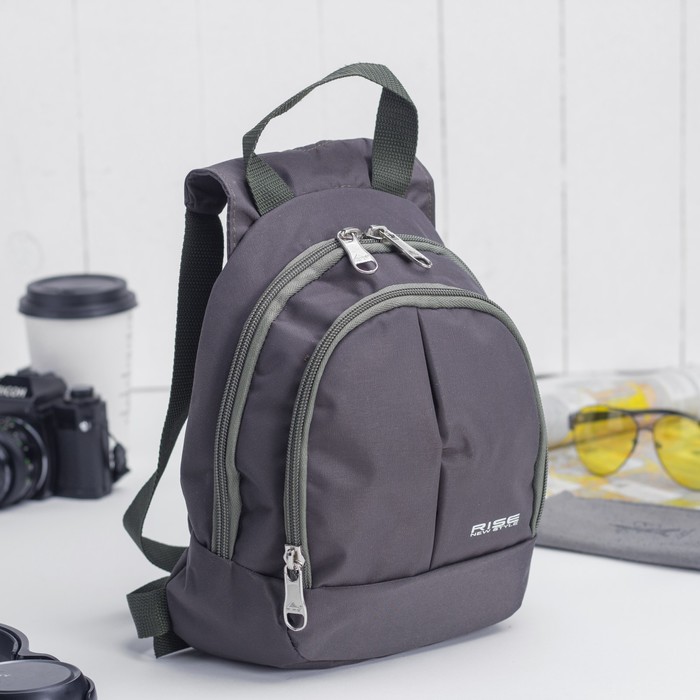 Рюкзак детский на молнии, 2 отдела, наружный карман, цвет хаки