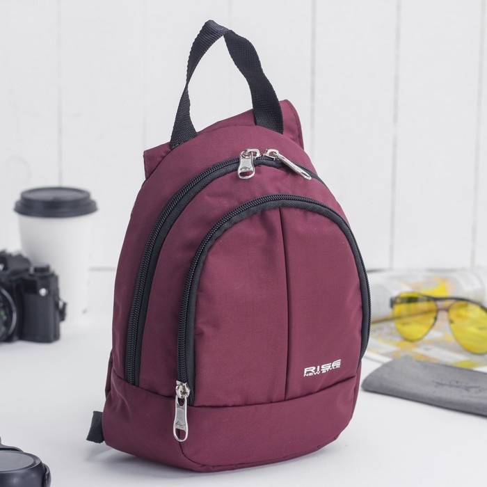 Рюкзак детский на молнии, 2 отдела, наружный карман, цвет бордовый