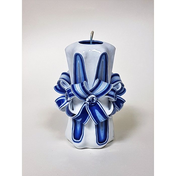 Свеча резная 10-11 см "Букет" Гжель