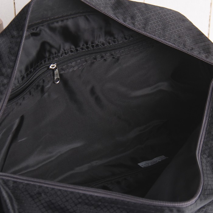 Сумка спортивная на молнии, 1 отдел, наружный карман, длинный ремень, цвет чёрный