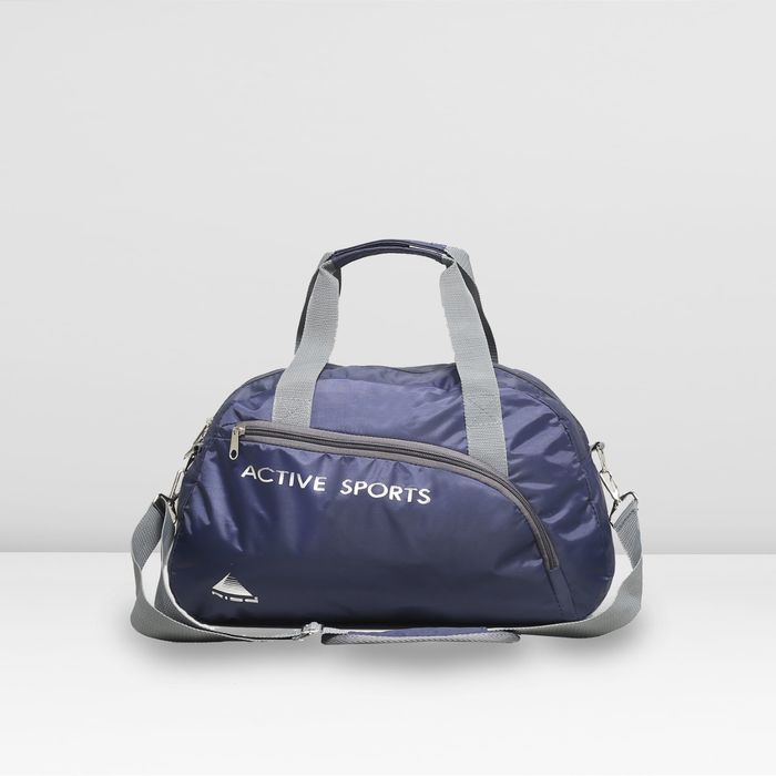 Сумка спортивная на молнии, 1 отдел, наружный карман, длинный ремень, цвет голубой