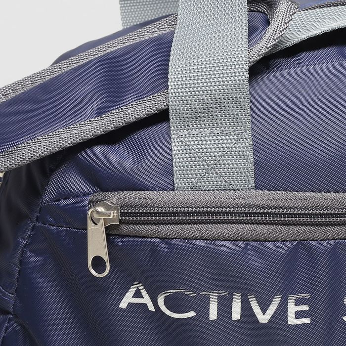 Сумка спортивная на молнии, 1 отдел, наружный карман, длинный ремень, цвет голубой