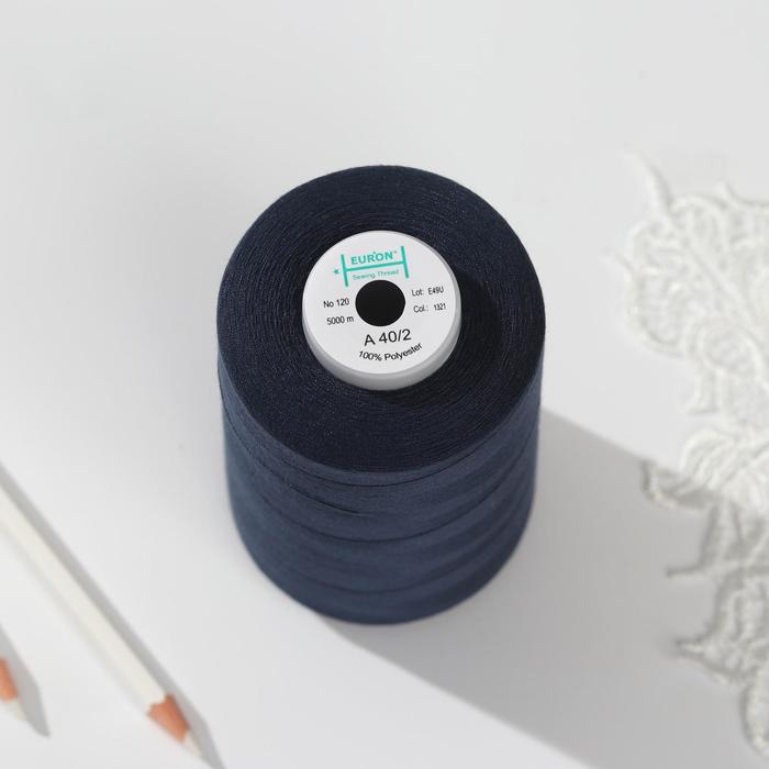 Нитки 40/2, 5000м, №120, цвет тёмно-синий №1321