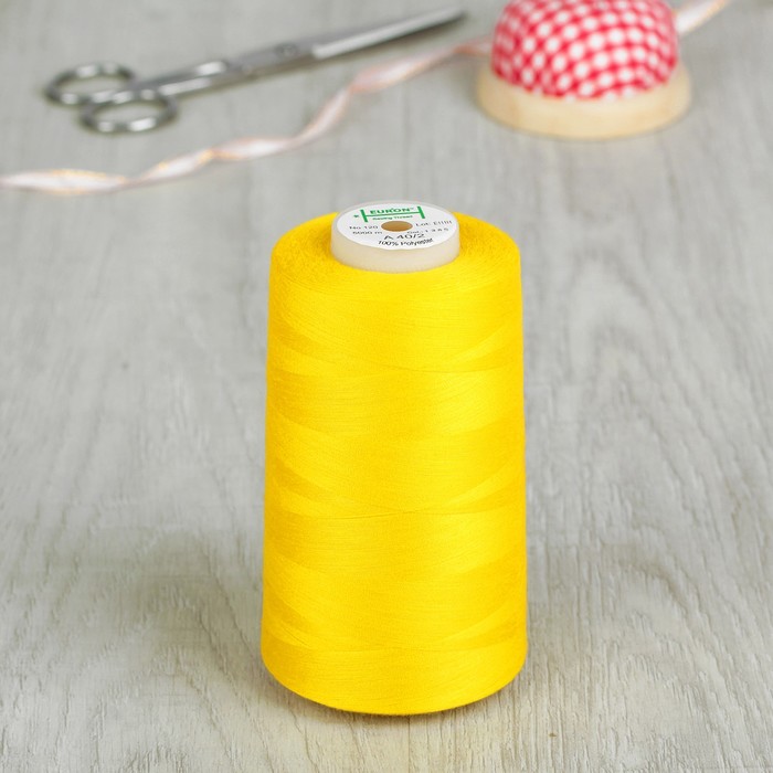 Нитки 40/2, 5000м, №120, цвет желтый №1385