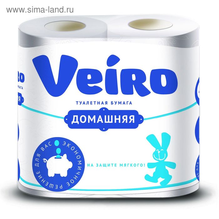 Бумага туалетная Veiro «Домашняя, белая, 2 слоя, 4 рулона тбрул veiro luxoria 5с34aroma 3 сл 4 рулона белый малина