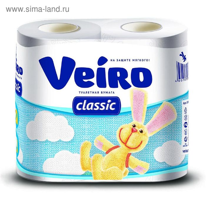 Туалетная бумага Linia VEIRO Classic, 2 слоя, 4 шт. туалетная бумага linia veiro домашняя белая 2 слоя 4 шт