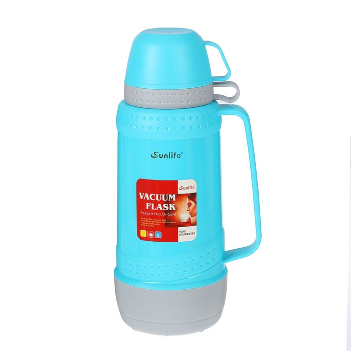 Термос с ручкой Sunlife, 1 л, 2 кружки, 6-8 ч, микс