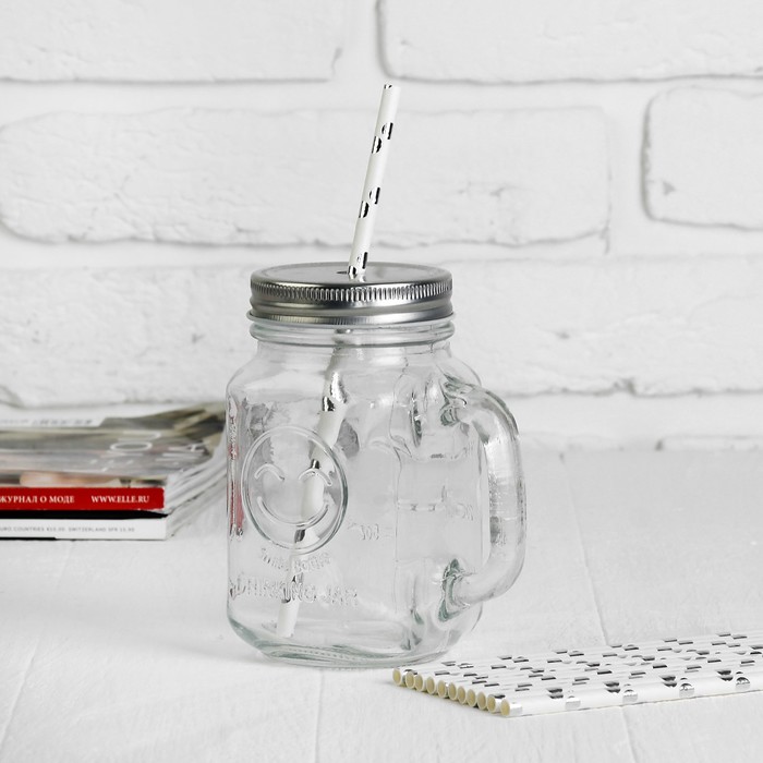 Трубочка для коктейля "Круги", набор 12 шт., цвет серебряный