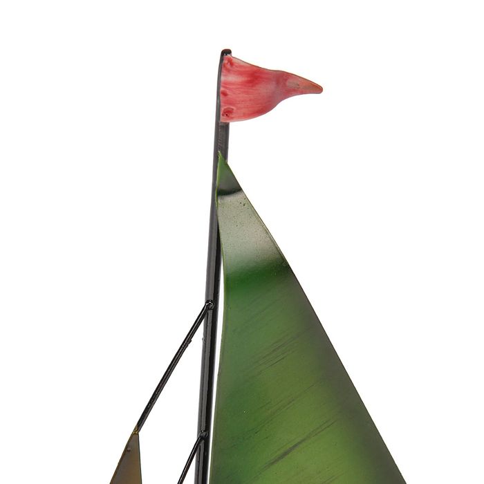 Корабль сувенирный малый «Металлист», парус зелёный, 19 × 5,5 × 30 см