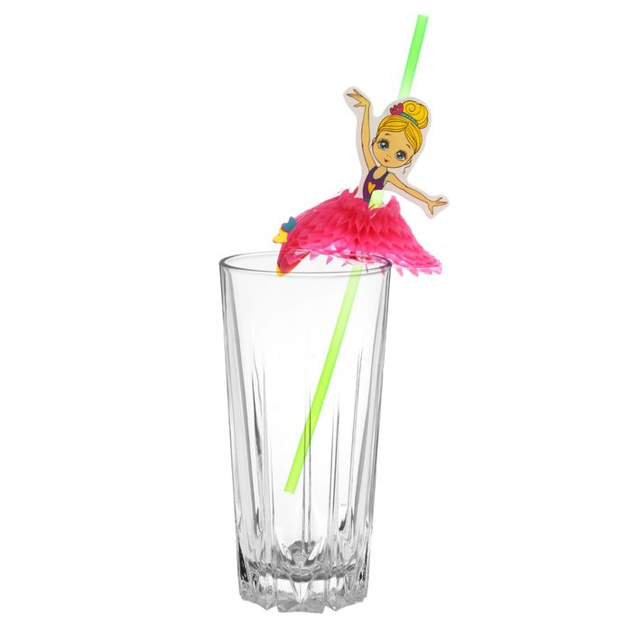 Трубочки гофре для коктейля "Балерина", (набор 6 шт.)