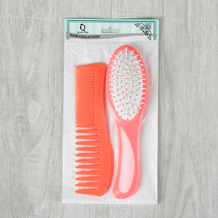 Набор расчёсок, 2 предмета: массажная, комбинированная, цвета МИКС