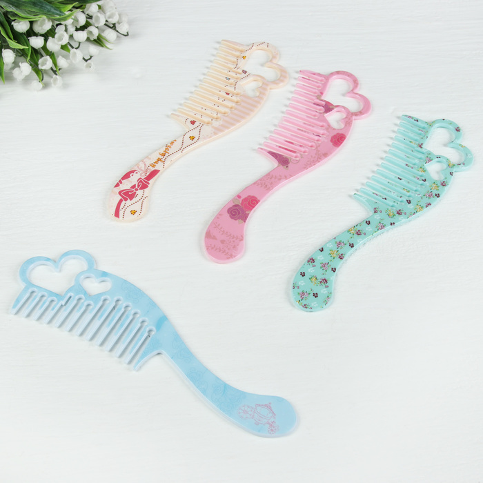 Расчёска с ручкой, цвета МИКС
