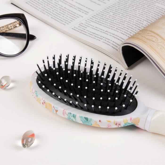 Расчёска массажная, овальная, цвет МИКС