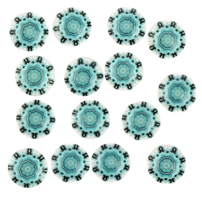 Декор для творчества акрил круг "Цветок" набор 15 шт 1,2х1,2 см