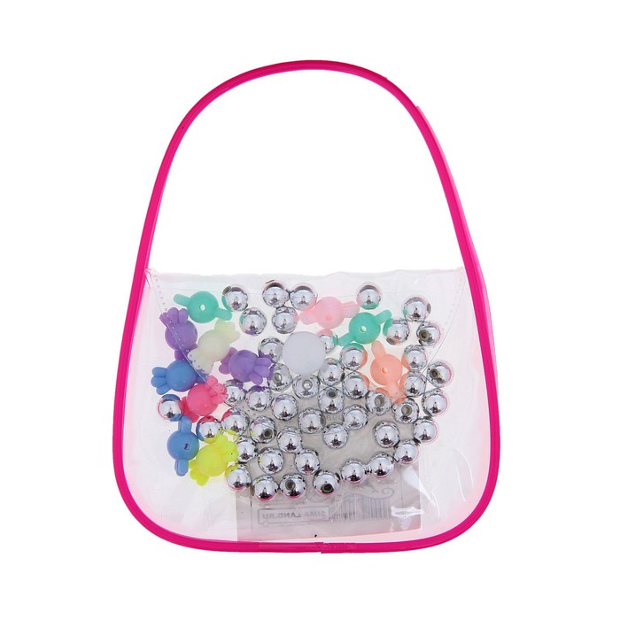 Набор бусин "Сумочка №12", 30 г + резинка, МИКС